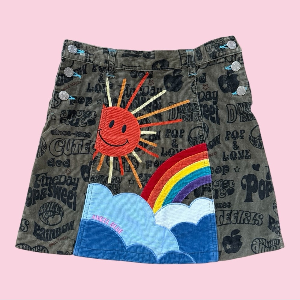 Angel Blue rainbow corduroy skirt
